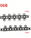 Ready To Use 1.5m Roller Chain 06B With Ears For Conveyor Replacement showing single strand drive link.