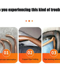 Knock Out Those Bends Hassle Free With This Wireless Lithium Battery Pipe Bender Shaping Soft Copper And Aluminum Tubing In Under Nine Seconds Smooth Operator One Hand Power Tool For AC Jobs On The Go, examples of copper tubing deformation.