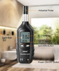 Two In One Digital Psychrometer Thermometer Hygrometer With Backlight For Humidity Temperature Wet Bulb And Dew Point Monitoring Real Time Air Moisture Reader handheld meter with LCD display and industrial probe