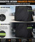 Heavy Duty Forklift Cover Fits Toyota 9FDU80 8 Ton with air vents and reflective strip for outdoor storage protection.