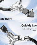 14mm Heavy Duty Bike Lock Chain With Keys 7 Hole Zinc Alloy Ring Lock; close-up of lock mechanism showing key insertion and ease of use.