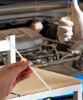Grab These 10 Premium PP Plastic White Welding Sticks Perfect For Fixin Up Dented Car Bumpers Fast With A Universal Fit That Slays On Most Auto Models Without Breaking The Bank held in hand next to a thumbs up.