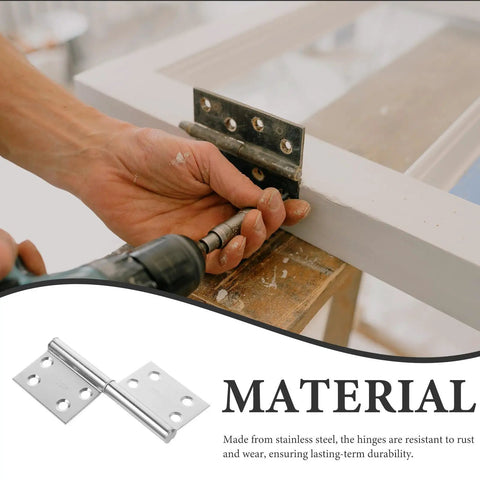 Installing Flag Shaped Door Hinges Set Heavy Duty Stainless Steel Lift Off Hinges 6 Pairs