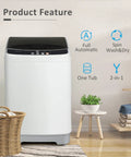 Fully Automatic Portable Washing Machine With Ten Pound Capacity Two In One Laundry System Made For Tight Quarters College Dorms And Camper Vans featuring a modern design with panel controls.
