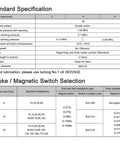 Standard specifications and selection guide for Compact Stainless Steel Slim Air Pneumatic Cylinder CDJ2B 10 To 100 With M5 Port