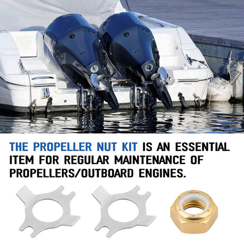 Beefed-Up Prop Nut Kit For 30-60 HP Outboard Motors Replaces 11-69578A1 11-69578Q1 11-69578T1 Keeps Propeller Secure