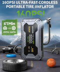 160PSI cordless tire inflator for cars, bikes, sports balls, fast inflation in 1 min, outdoor road scene