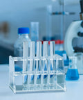 Two Pack Acrylic Test Tube Rack Holder With Six Wells For 10ml Tubes Clear Vial Organizer in laboratory setting