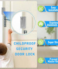 Door Reinforcement Lock Two Pack Heavy Duty Home Security Lock That Withstands Up To 800 Lbs Kid Proof Top Door Latch for Toddlers