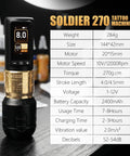 Wireless Rotary Tattoo Pen Kit With Brushless Motor Dual Batteries 4.0 To 4.5mm Stroke info display