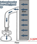 Illustration showing Portable Door Stopper For Inward Swinging Doors No Drill Installation Grab And Go Travel Security Brace
