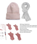Deluxe Knitting Machine Accessory Set with Round Loom Attachments, hat, scarf, and knitting tools for hands-free crafting.