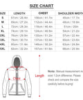 Size chart for Heavyweight Fleece Hoodie For Men With Full Zip And Warm Inner Lining Thick Winter Coat Style Sweatshirt