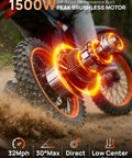 Beast 1500W Electric Dirt Bike With 48V 20Ah Battery off-road with peak brushless motor and dirt spray