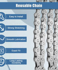 Features of Beefed-Up Bicycle Chain For 7-27 Speed Systems, 116 Links, Single And Multi Speed, Fits Mountain Bikes And BMX