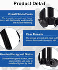 Hardcore M18 X 80Mm Hex Socket Head Cap Screws 12 9 Grade Carbon Steel Allen Drive with clear threads and smooth finish.