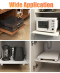 Legit Pair Of Undermount Drawer Slides Featuring Soft Close Full Extension Design And Silky Smooth Glide Pull Out Shelf Track Built For Heavy Duty Kitchen Cabinets That Run Like A Dream, showcasing various appliances on sliding shelves.