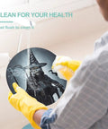 Round Tempered Glass Cutting Board On The Go 7.9 Inch Lightweight Chopping Board For Meat Kitchen And Outdoor Use being cleaned