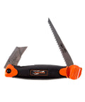 Pro Job Site Essentials Rugged 2 In 1 Folding Jab Saw And Utility Knife Combo with metal blades for job site use.