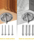 Built Like A Tank Wall And Ceiling Mount Bracket For Suspension Straps mounted on wood and concrete with screws.