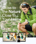 Man outdoors with devices showing 3K Lite 8CH 5 in 1 Hybrid DVR Recorder With 1TB Hard Drive H265 Plus AI Motion Detection images