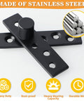 Heavy Duty 3 Inch Pivot Door Hinge Set With 360 Degree Rotation Offset Axis Concealed Hinges Up Down Shaft Stainless Steel Black Finish Pack Of 2 Ideal For High Traffic Homes And Offices