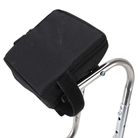Close-up of ergonomic padding on stainless steel Garden Kneeling Seat With Ergonomic Padding And Adjustable Support For Knee And Back Pain Relief, All Day Comfort Kneeler Bench For Gardening, Lightweight Easy To Use Design For Weeding And Planting.