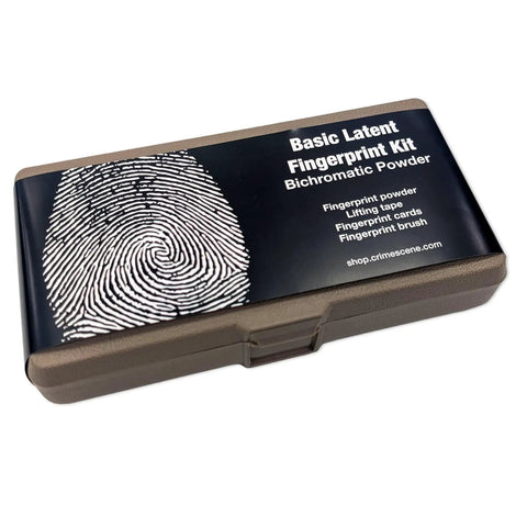 Educational Latent Fingerprint Kit For Crime Scene Practice With Two Tone Gray Powder Fully Stocked For Classrooms closed case