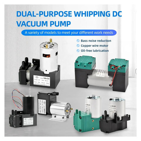 High Performance DC12V Electric Diaphragm Vacuum Pump With Automatic Control displayed in multiple models for various applications.