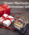 Full Metal Beam Steam Engine Kit With Horizontal Boiler, A Hands-On Desktop Powerhouse Project For Kids And Adults, 85-Piece DIY Science Set, Steam-Powered Learning Toy, Educational Gift, metal engine on gift box