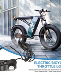 Electric bicycle with key ignition thumb throttle and twist grip handlebar power switch with lock, easy install.