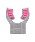 Clear Silicone Snorkel Mouthpiece Replacement For Regulators And Snorkels, Universal Fit, Soft Comfort, Durable Build, Secure Seal, Includes Regulator Tie With Color Tab, Pink.