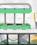 Portable Sheet Metal Bender Machine For 0 To 90 Degree Bends with industrial background and metal plates