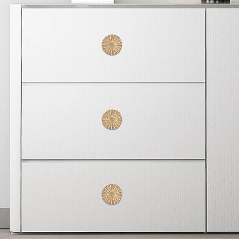 Ten Pack Kitchen Cabinet Knobs And Champagne Bronze Drawer Knobs Made From Heavy Duty Zinc Alloy Hardware on white dresser.