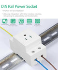 DIN Rail Mount Modular Power Socket Single AC Outlet With Built In Protective Outlet For Distribution Panel US 110 250V 15A
