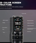 LED screen of Wireless Tattoo Pen Kit With 2000mAh Cordless Battery Pro Style Practice Set including buttons and display features