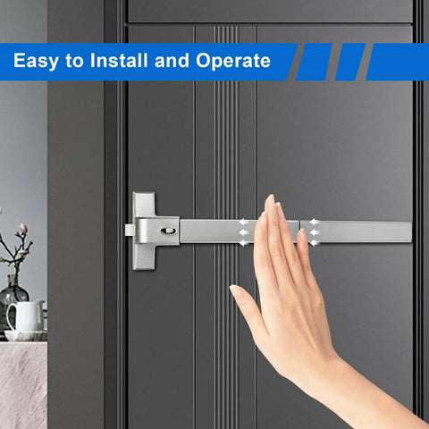 Beefed Up Panic Bar For Exit Doors Stainless Steel Push Bar With Lock Alarm And Fireproof Protection installed on door