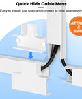 Paintable Wall Cable Management Kit For TV Mounts 126 Inch Cord Hider that Conceals 2 to 4 Cables Easy Install Wire Organizer