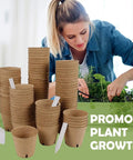 Breathable Paper Pulp Nursery Pots For Seedlings And Direct Planting, Ideal For Yard Balcony Garden Beds And Containers