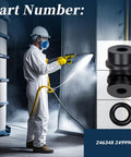 Technician using Fusion AP spray gun with seal kit components 246348 249990
