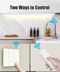 Under Cabinet Lights With Plug That Dim From 3000K To 6500K, 1500 Lumens, 15W, Wireless Control Panel And Remote in a kitchen setup