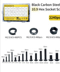 Heavy Duty Metric Hex Socket Button Head Screws Assortment Kit with M2 M3 M4 M5 sizes and rapid length swaps, 2240 pcs.