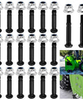 Heavy Duty Two Stage Snow Blower Shear Pin Set With Twenty Top Shelf Metal Replacement Pins For 24 And 28 Inch Self Propelled Winter Gear Built Rock Solid For No Sweat Seasonal Prep. Black shear pins with hex nuts.