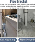 Top Shelf Stainless Steel Chimney Support Bracket Kit Weather Bash Roof Brace For Pellet Stove And Water Heater Vent 4.75 Inch wall and floor mounting examples.