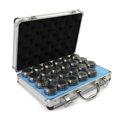 Kickin Clean Cuts With This Rock Solid Er40 Collet Set That Comes As A 23 Piece Assortment Of Precision Spring Collets in case
