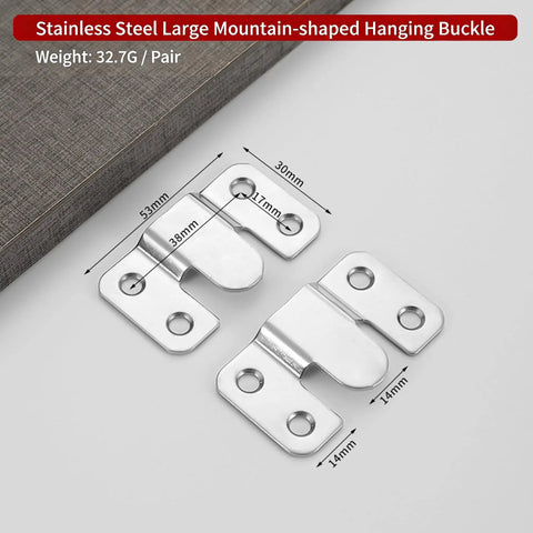 Heavy Duty Stainless Steel Z Clips For Hanging Photos And Mirrors Rock Solid Interlocking Wall Mount Brackets Complete Kit displayed on a neutral background.
