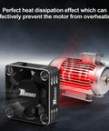 High Performance 30mm RC Motor Heatsink And ESC Cooling Fan for Brushless 540 550 Motors next to overheating indicator