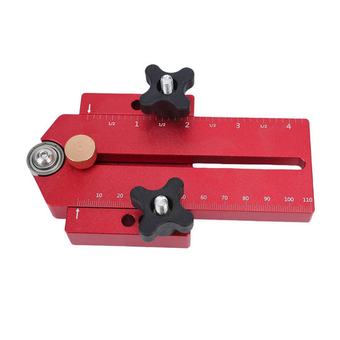 Badass Adjustable Table Saw Jig And Precision Rip Fence Guide with heavy duty anodized aluminum, precision adjustable, and measuring scale.