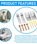 Rock Solid Urinal Sink Wall Mount Bracket Kit With Heavy Duty Support And Complete Hardware Screws for wall-mount installations.