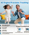 Active Motion Console With 41 Motion Games For Kids And Family, No Subscriptions, Continuous Updates, Plug And Play For Party Nights And Playdates, Dance, Sports, Puzzles, And Music Challenges. AI motion tracking family game console